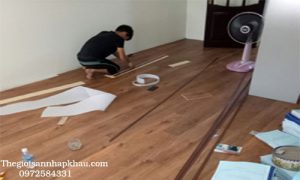 thi công sàn nhựa hèm khóa cho phòng làm việc tại Hải Phòng