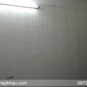 xop dan tuong 3d hoa van mau trang duoc thiet ke cho khach san
