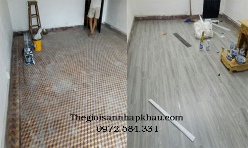 Sử dụng sàn nhựa keo dính cho nền gạch hoa cũ