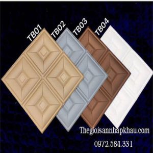 Bảng màu xốp dán tường 3d giả da ô vuông ảnh bìa