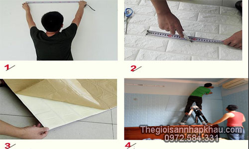 Các bước thi công xốp dán tường 3d