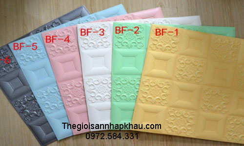 Bảng màu xốp dán tường 3d hoa văn đính kim tuyến