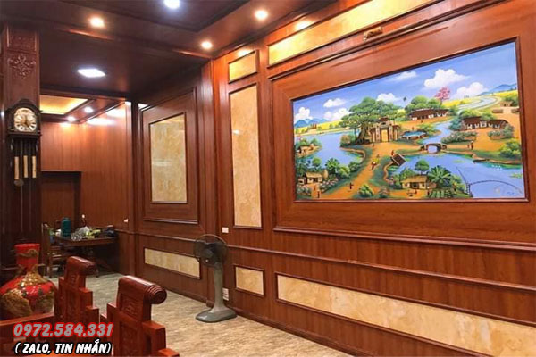 nhua op tuong nano gia go ket hop phao chi duoc thi cong boi trang tri noi that 3d